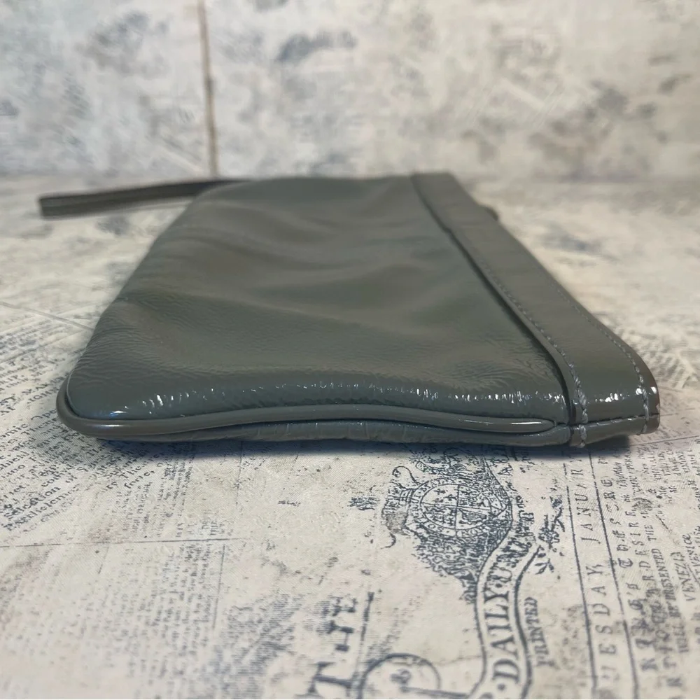 Coach gray leather wristlet